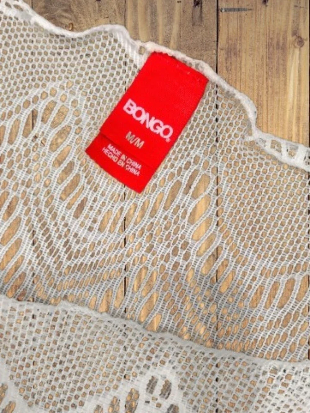BONGO Lace Beach Cover-Up with Fringe *Size* M - Picture 6 of 12